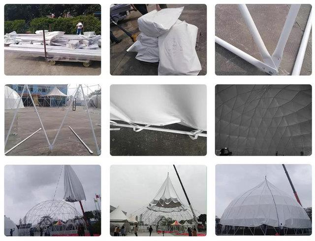 big dome tent installation