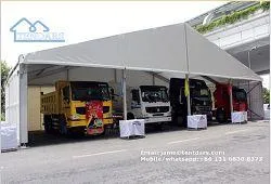 Flame Retardant Outdoor Warehouse Tents Marquee With Steel Rolling Door And PVC Fabric Walls For Sale